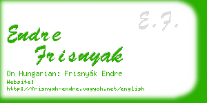 endre frisnyak business card