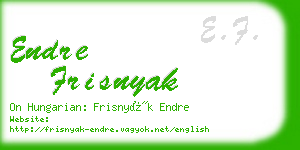 endre frisnyak business card